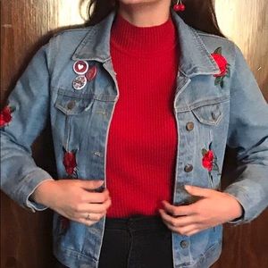 ✨SOLD✨ Red Ribbed Mock Neck